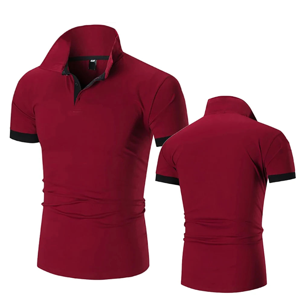 Summer New Men's Collar Hollow Short-sleeved Polo Shirt Breathable Business Fashion T-Shirt Male Brand Clothes