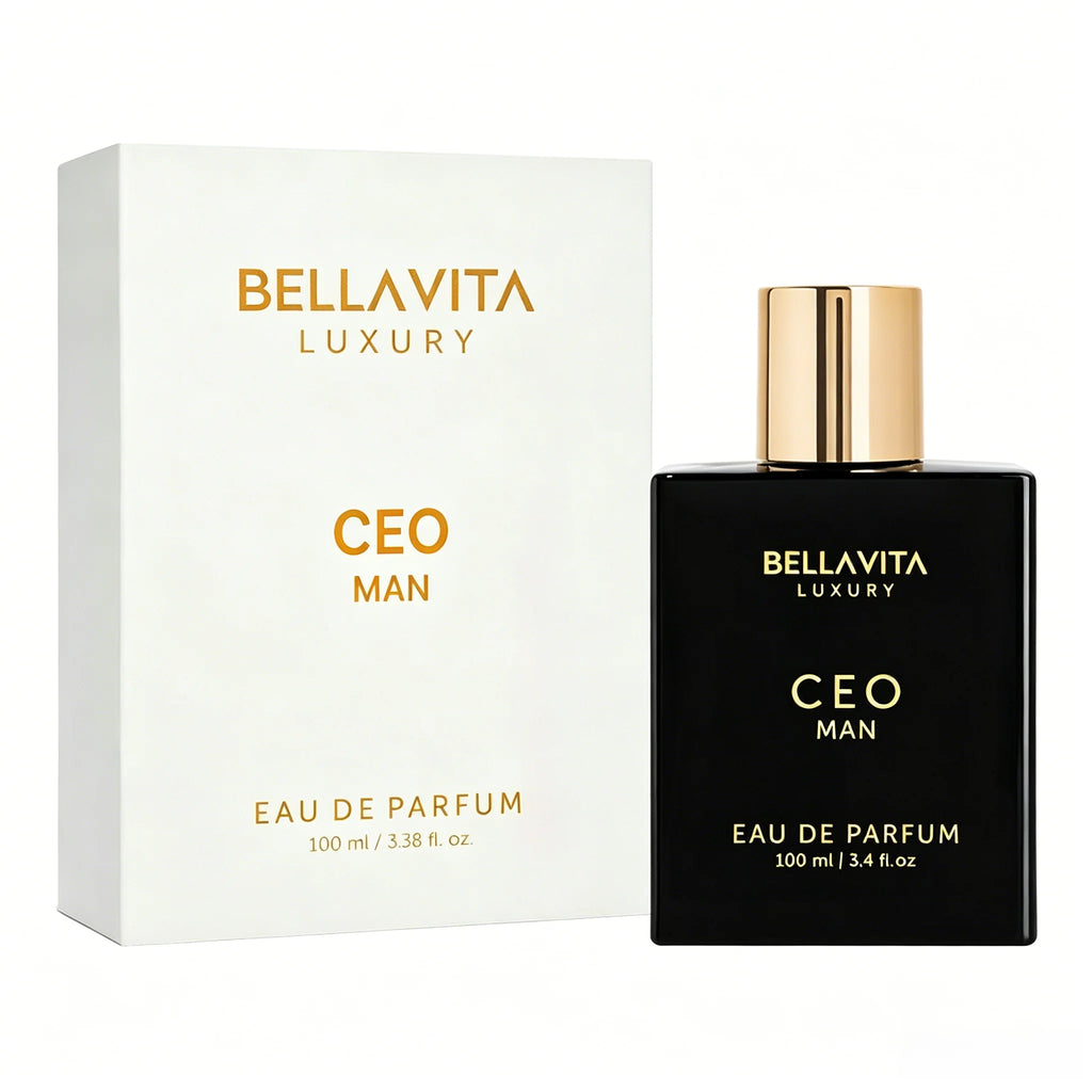 Bellavita Luxury CEO MAN Eau de Parfum | 100 ml (3.4 fl.oz.) | Perfume for Men | Mandarin, Lemon, Lavender, and Vetiver Notes | Long Lasting Men's Fragrance | Gift for Father's Day