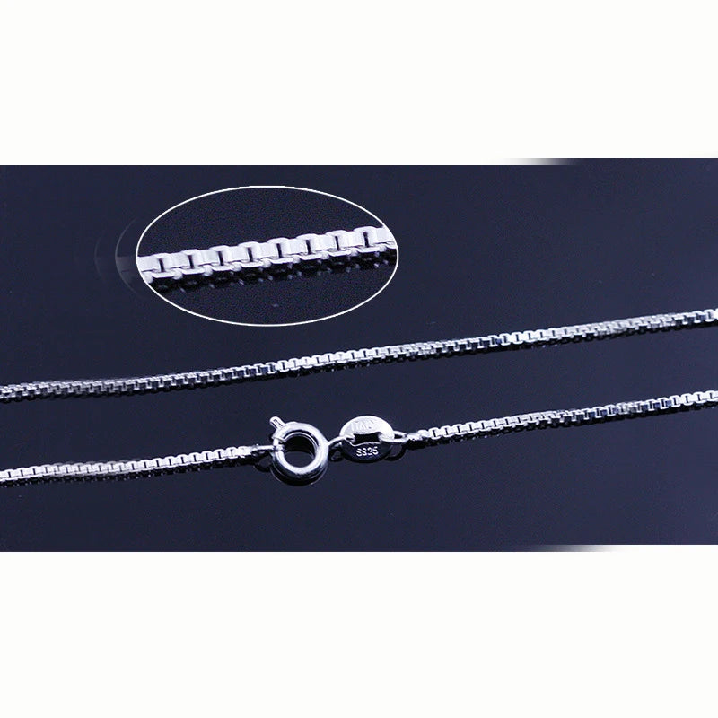 wholesale 925 Sterling Silver 0.8mm Box Chain Necklace for Women Girls Kids Children 40cm/45m DIY Jewelry kolye collares collier