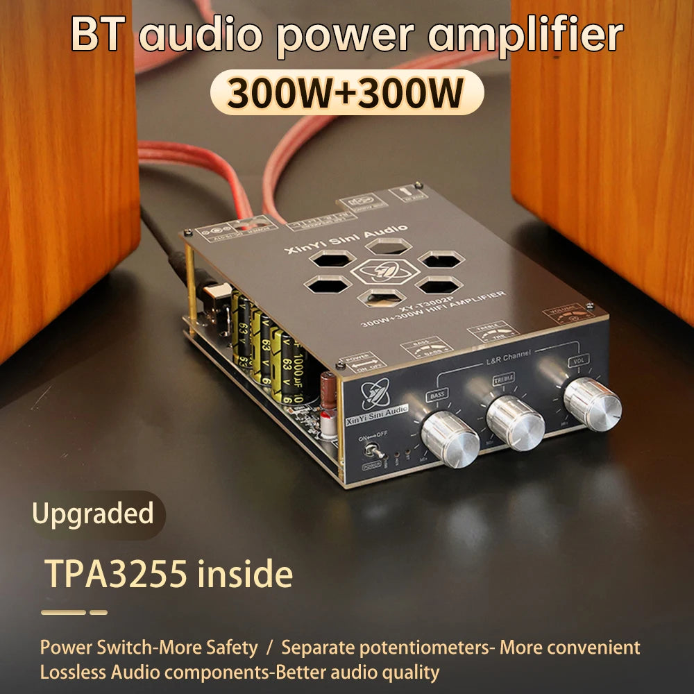 Upgraded 300W * 2 Bluetooth Digital Amplifier Board Module With High Low Frequency Adjustment TPA3255 Supporting APP XY-T3002P