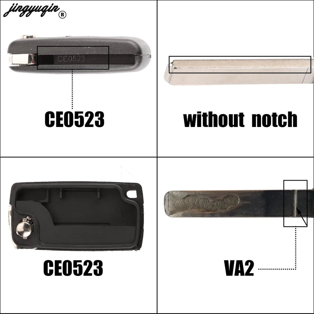 Jingyuqin 2/3 Buttons for Peugeot 207 307 308 407 607 807 For Citroen C2 C3 C4 C5 C6 Auto Remote key Case Va2/Hu83 CE0523 CE0536