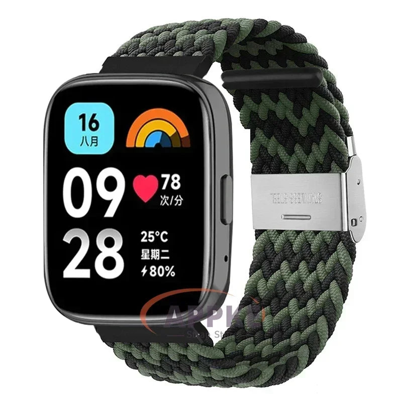 Elastic Braided Strap For Redmi Watch 5/3 Active Watchband Nylon Adjustable Quick Release Bracelet For Redmi Watch 3/5 Lite