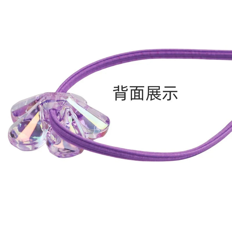 2PCS New Lovely Colored Camellia Girls Kids Elastic Hair Bands Princess Hair Accessories Children Hair Ties Baby Headwear