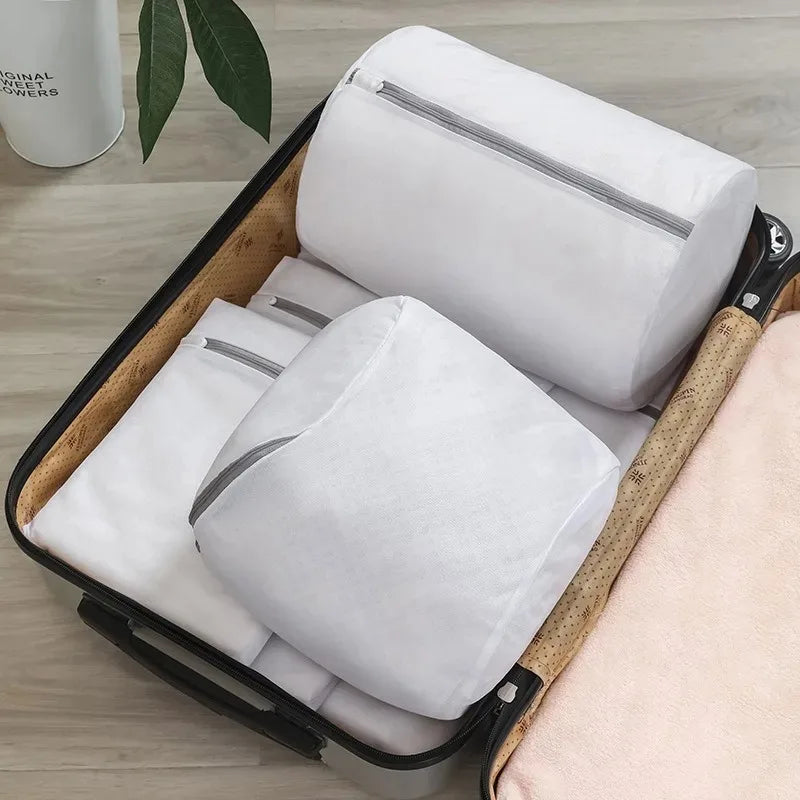 1/2pcs Durable Mesh Shoe Washing Bag with Zipper Closure for Sneakers Running Shoes Socks Bras -  Organized Laundry Storage