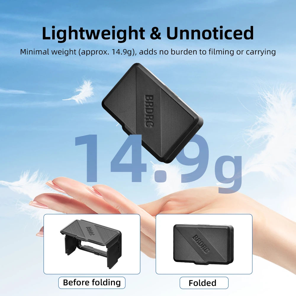 BRDRC Sunshade for DJI Osmo Pocket 4P/4/3 Light Weight Screen Hood Cover Foldable Anti-Glare Sun Hood Outdoor Shooting Accessor