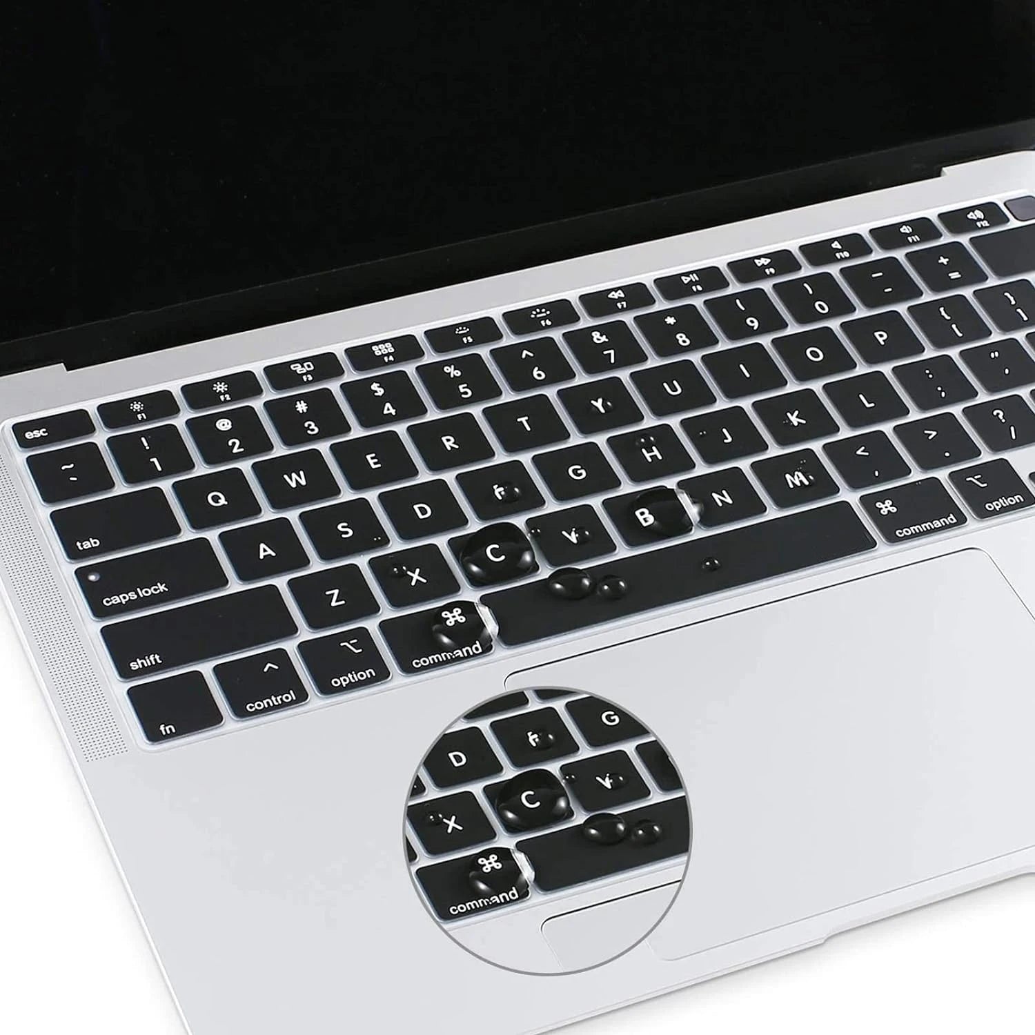 Keyboard Cover For MacBook Air 13 inch 2022 2021 2020 Release A2337 M1 A2179 with Touch ID Waterproof Protective Silicone Skin