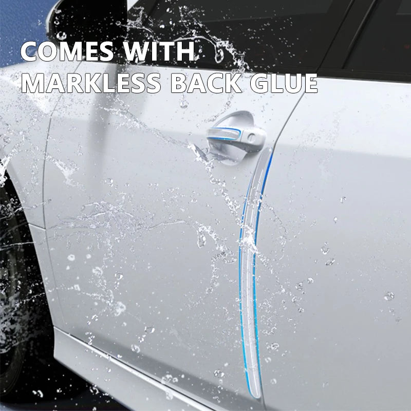 SEAMETAL 4PCS Extended Car Door Bumper Strip Transparent Body Protector Anti-scratch Protective Strip Body Decoration Strips