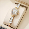 Elegant Square Women Watches Fashion Rhinestone Bracelet Strap Ladies Quartz Wristwatch Reloj Mujer Girls Clock (Without Box)