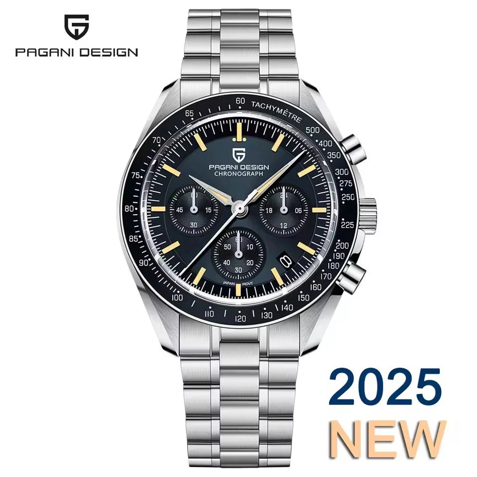 PAGANI DESIGN Moon Mens Watches 2025 Top Brand Luxury Quartz Watch For Men Chronograph Luminous Sapphire Mirror Waterproof Clock