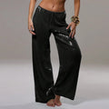 Elegant Sequined Women's Trouser Mid-Waist Lace Up Straight Mop Pants 2026 Summer Autumn Fashion Female All-Match Bottom