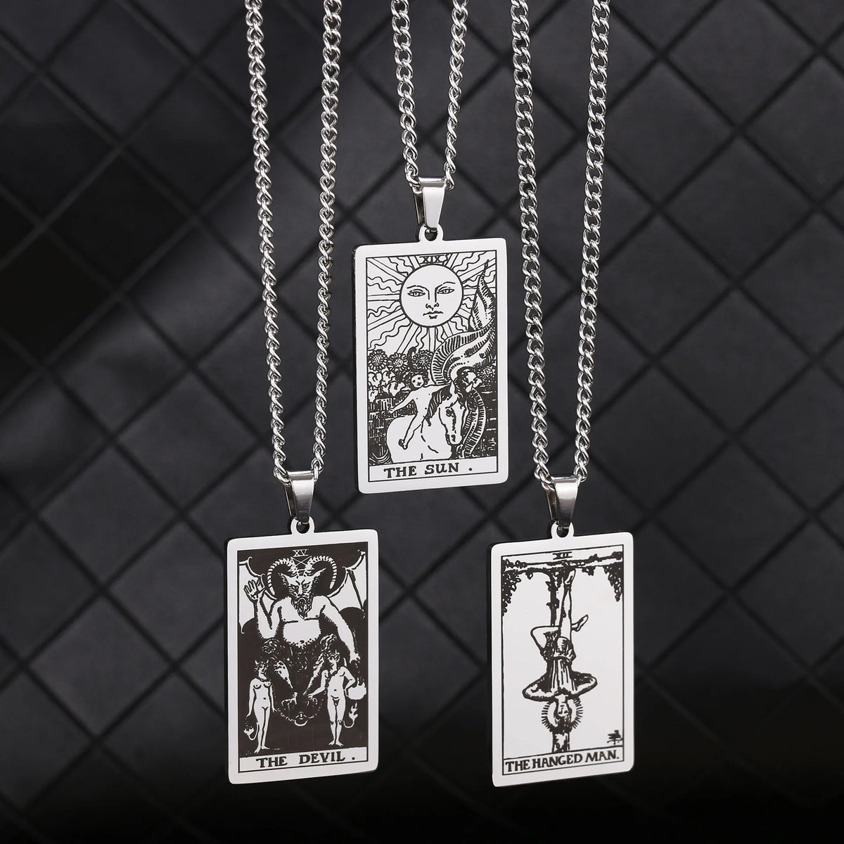 Chain Necklace Stainless Steel 22 Tarot Cards Necklace  Personality Pendant Neck Jewelry for Men/Woman Newest Design Wholesale