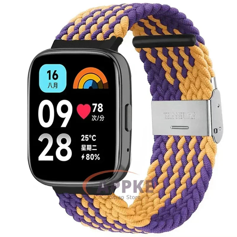 Elastic Braided Strap For Redmi Watch 5/3 Active Watchband Nylon Adjustable Quick Release Bracelet For Redmi Watch 3/5 Lite