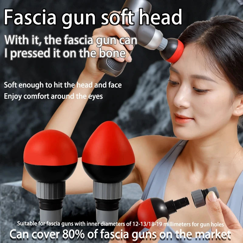 Fascia Gun Massage Tip 12mm-18mm Bore Massage Gun Accessory Silicone Soft Head for Deep Tissue Muscle Relief