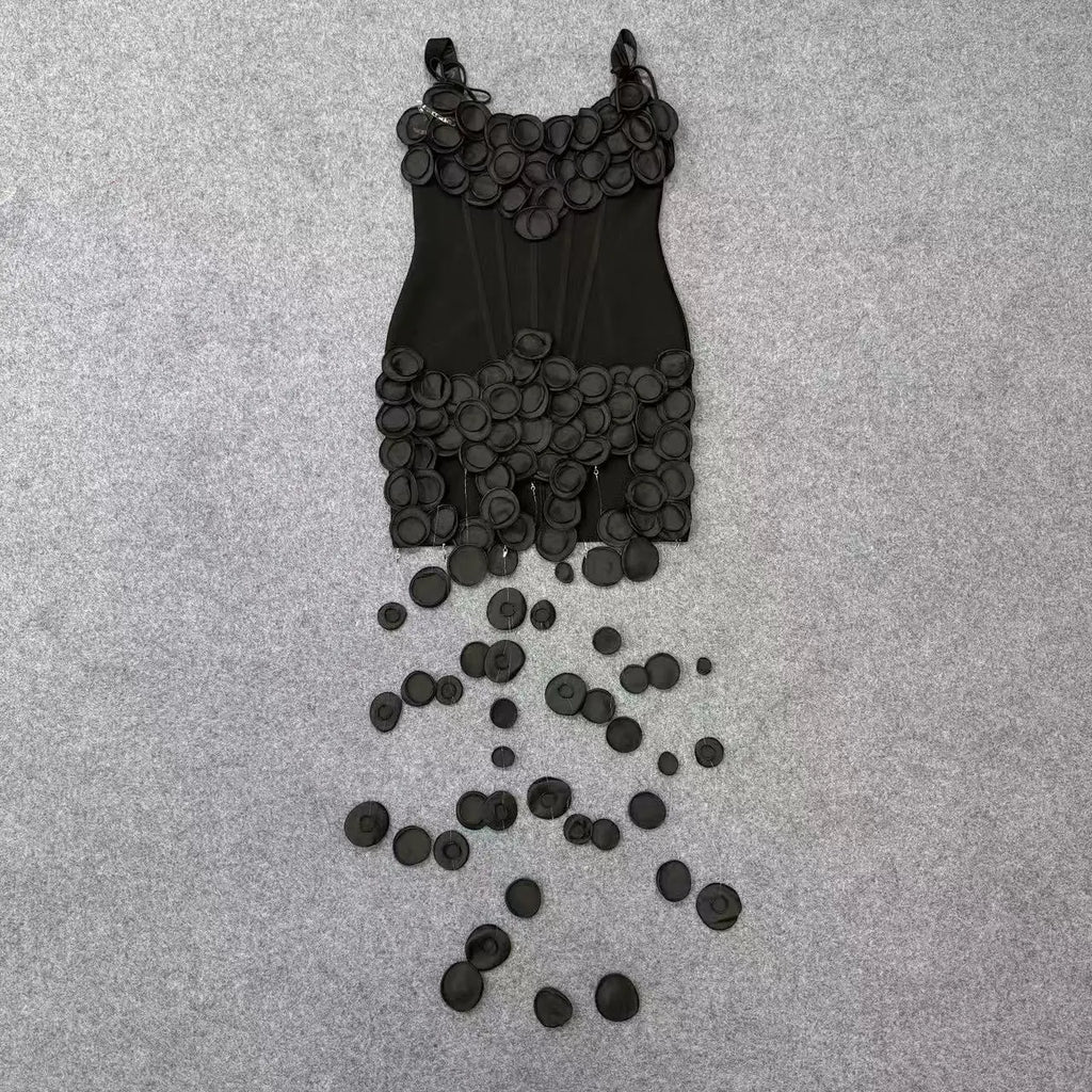 2026 New Bandage Women's Sexy Tube Top Sleeveless Flower Waist Elegant Temperament Bandage Dress
