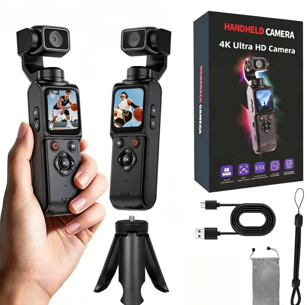 4K Live Streaming Camera Pocket Camera 1.72" Touchscreen Zoom Sport Cam Portable Vlog Video Recorder Cycling
