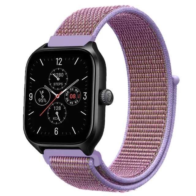 20mm 22mm Nylon Loop Strap for Amazfit GTR 47mm/GTR4 3 Pro/GTS 4 mini/3 Bracelet for Amazfit Balance 3 2/bip 5 6 Max/Stratos 2 3