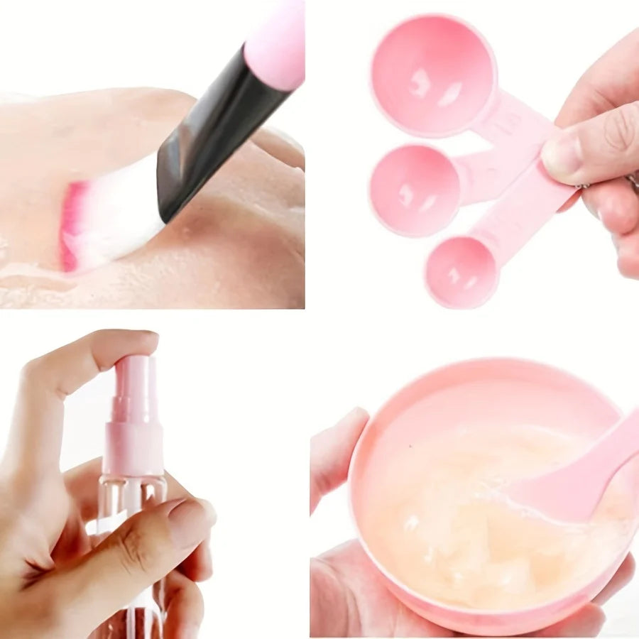 7-11pcs DIY Face Mask Mixing Set Plastic Facial Mask Brushes Kit Beauty Tool for Home SPA Salon Skincare Routine Mixing Bowl Set