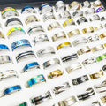 20pcs/Lot New Fashion Mix Style Stainless Steel Finger Rings for Women Men Hot Rock Wide Personality Party Bar Joint Ring Boy