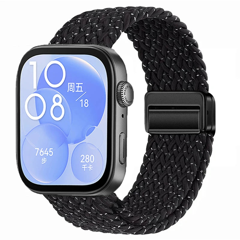 Magnetic Buckle Strap for Huawei Watch Fit 3/4/4 Pro Nylon Loop Bracelet Correa for Huawei Watch Fit 5/Fit 5 Pro Smart Wristband