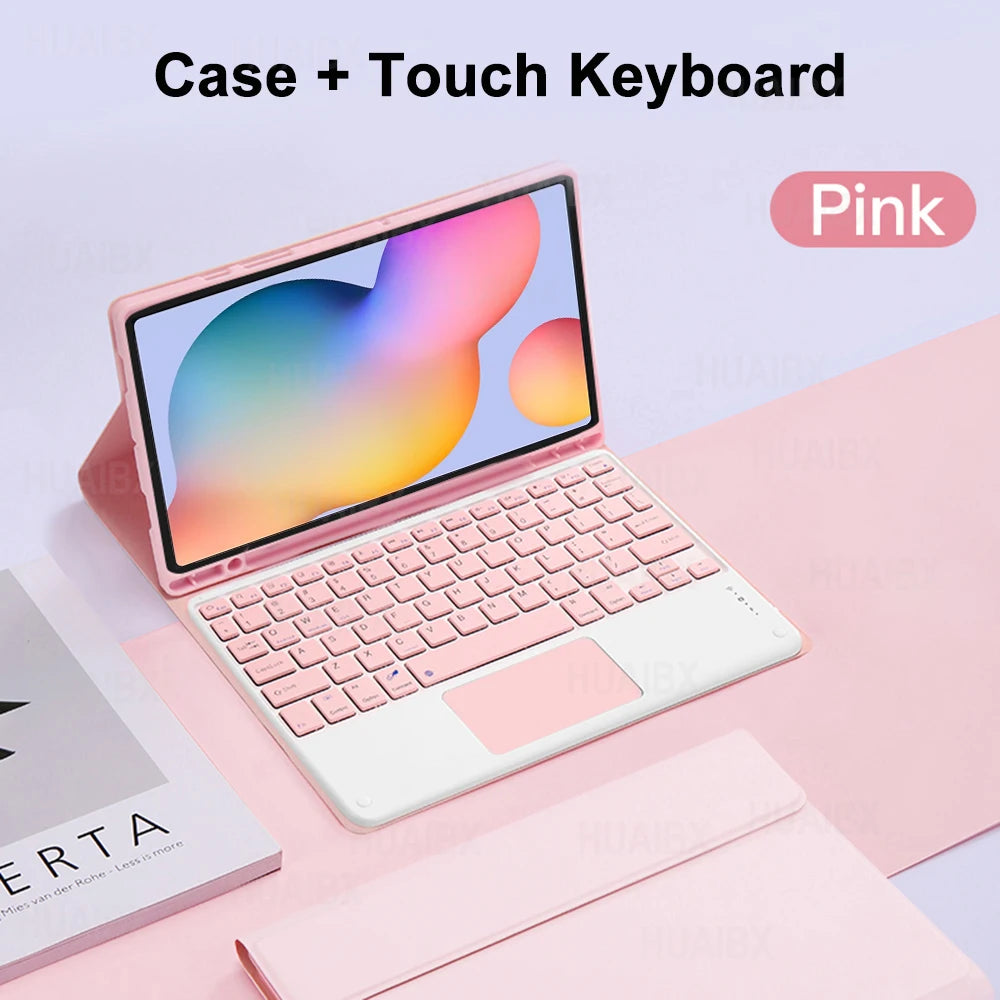 For Galaxy Tab S6 Lite 10.4 Inch Case with Keyboard, Detachable Keyboard Cover for Samsung Tab S6 Lite SM-P610 P613 P615 P619