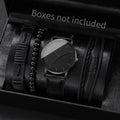 4/5PCS Fashion Leather Strap Men Business Watches Casual Mens Quartz Watch Vintage Bracelets Set Reloj Hombre（Without Box）
