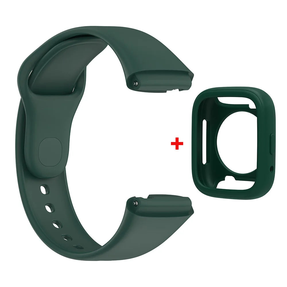 Silicone Strap For Redmi Watch 3 Active/Lite Smart Watch Band + Protective Case Shell