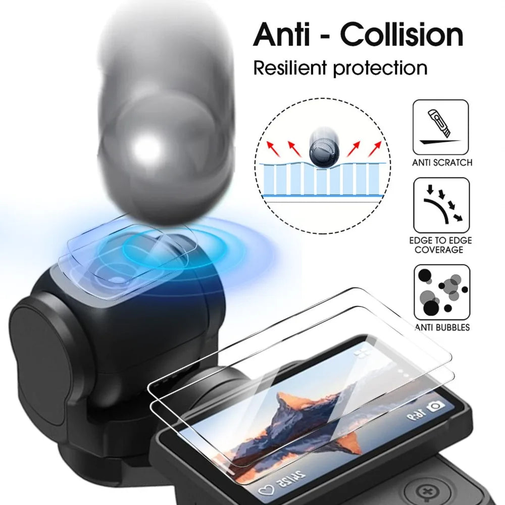 9H HD Tempered Glass for DJI OSMO Pocket 4/3 Full Screen Protector For DJI Pocket 4 Gimbal Camera Lens Protect Glass Accessories