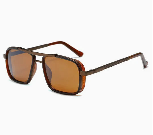 Polarized Punk Sunglasses Men Vintage Fashion Steampunk Square Sun Glasses Male Driving Googles Summer Travelling Shades UV400