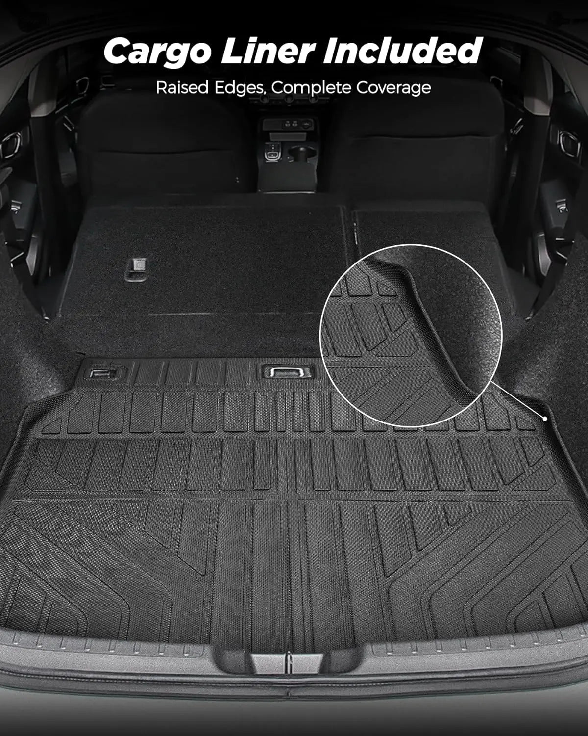 All-Weather TPE Floor and Trunk Mats for Hatchback Cars, Black, Full Set for Specific Years