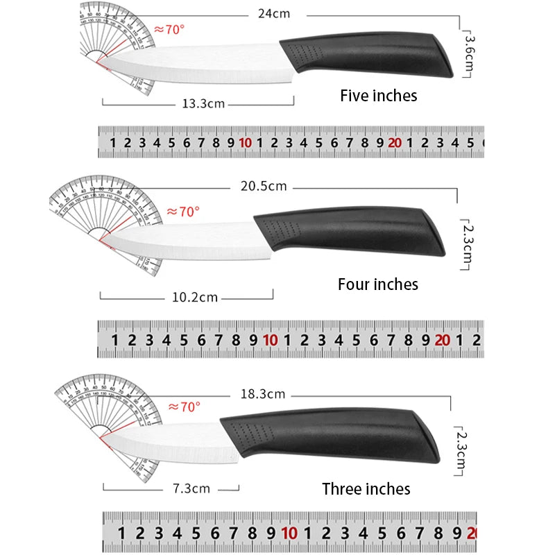 3/4/5 Inch Ceramic Knife Can Resist Oxidation Without Rust Fruit  Knife Cover Portable Baby And Toddler Food Preparation Knivse