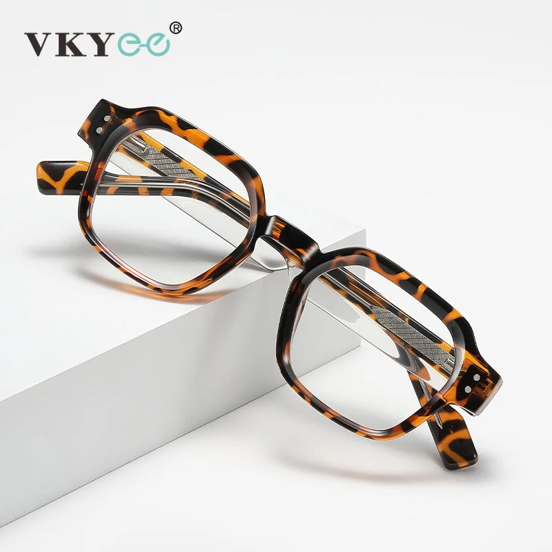 VICKY New Fashion Geometric Square Simple Design Men's and Women's Anti-Blue Light Glasses Customizable Prescription LS105
