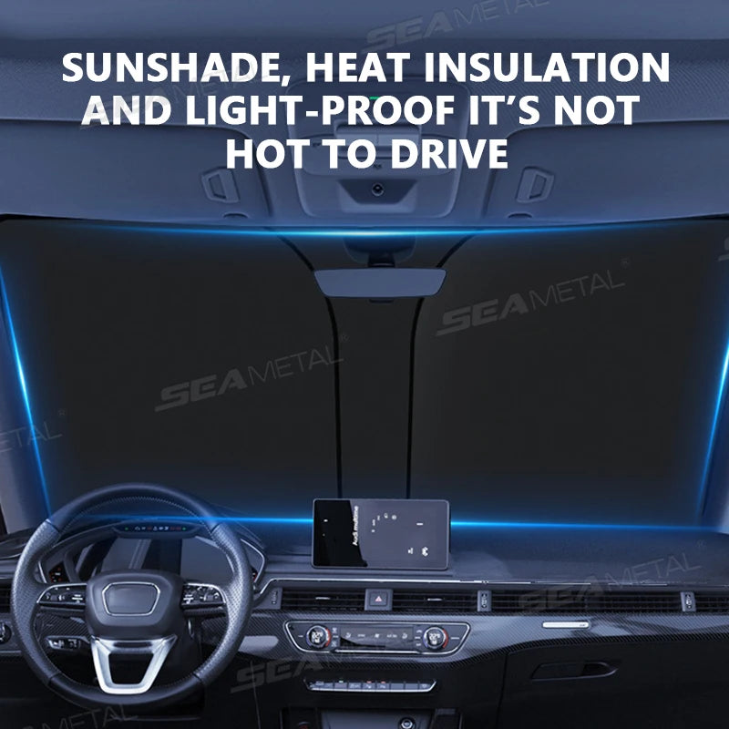 SEAMETAL Car Windshield Sun Shade Cover Foldable Front Window Sun Visor Blocks UV Refletive Car Parasol Sunshade Protector Cover