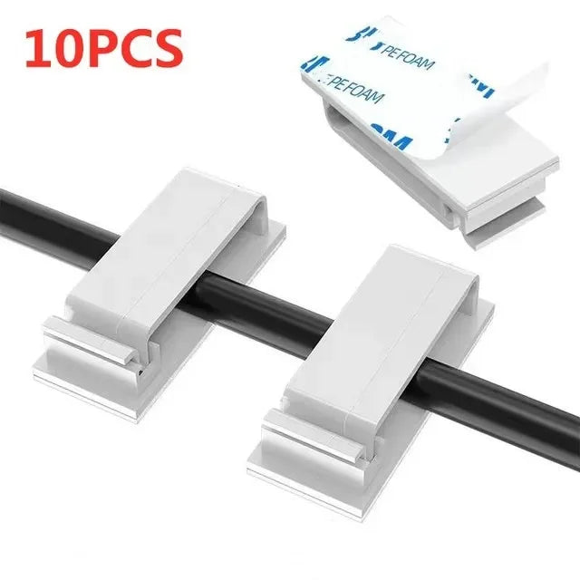 Adhesive Wire Organizer Cable Holder Cord Management Harness Clamp Clip For Home PC Power USB Cable Wiring Desktop Cord Manager