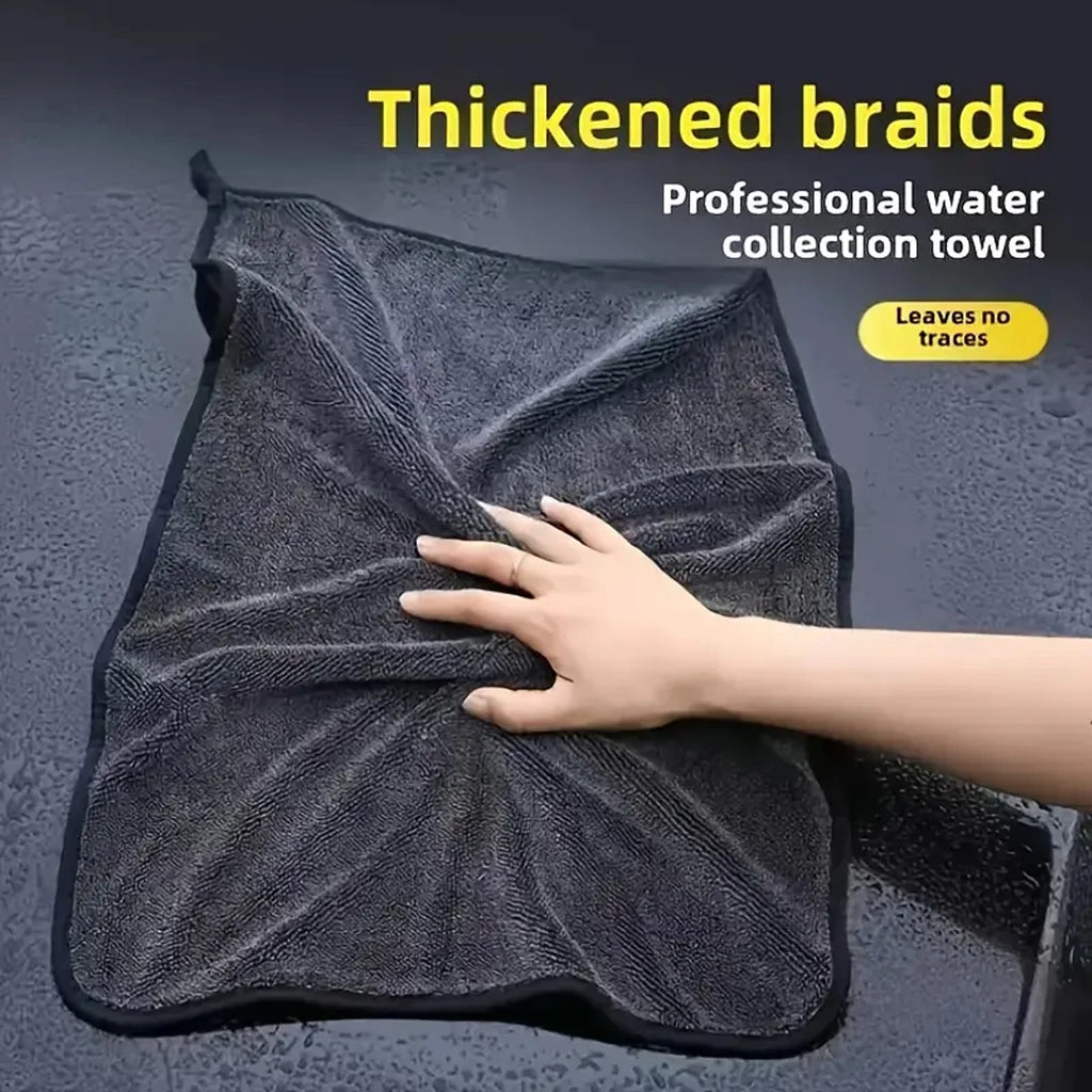 Dark Gray Car Microfiber Towel, Oversized Strong Absorbent Car Wash Cloth, High-Efficiency Cleaning Wipe Cloth
