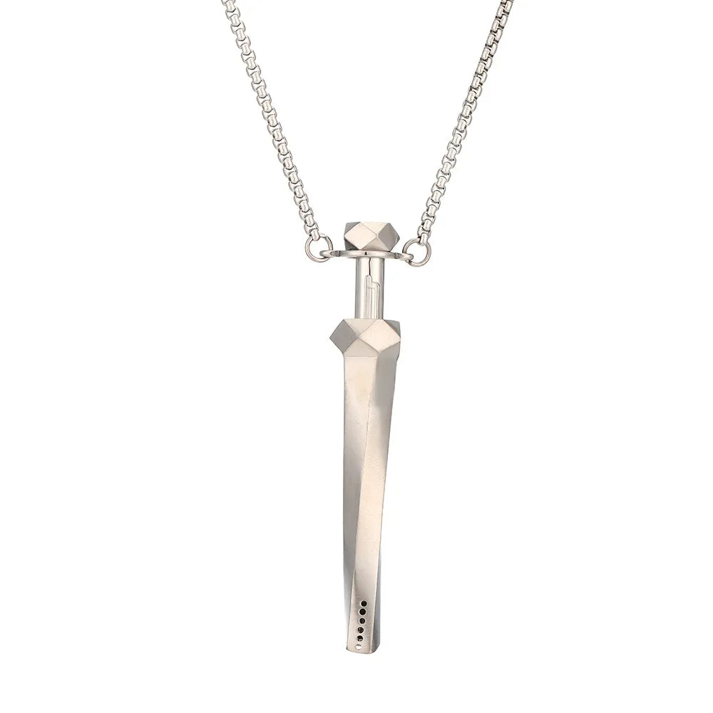 MaiLun 1pc 77mm Stress Anxiety Relief Necklace Length Stainless Steel Meditation Necklace Quit Smoking Anxiety Relief Necklace