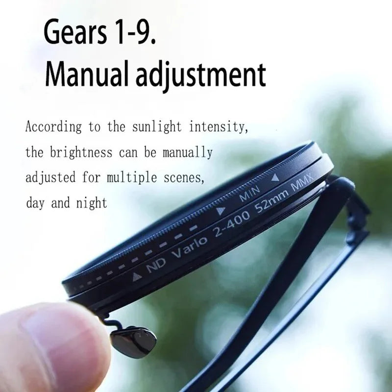 ND9 Adjustable Dimming Sunglasses Retro Punk Round Men's Fishing UV400 Polarized Driving Sunglasses Women