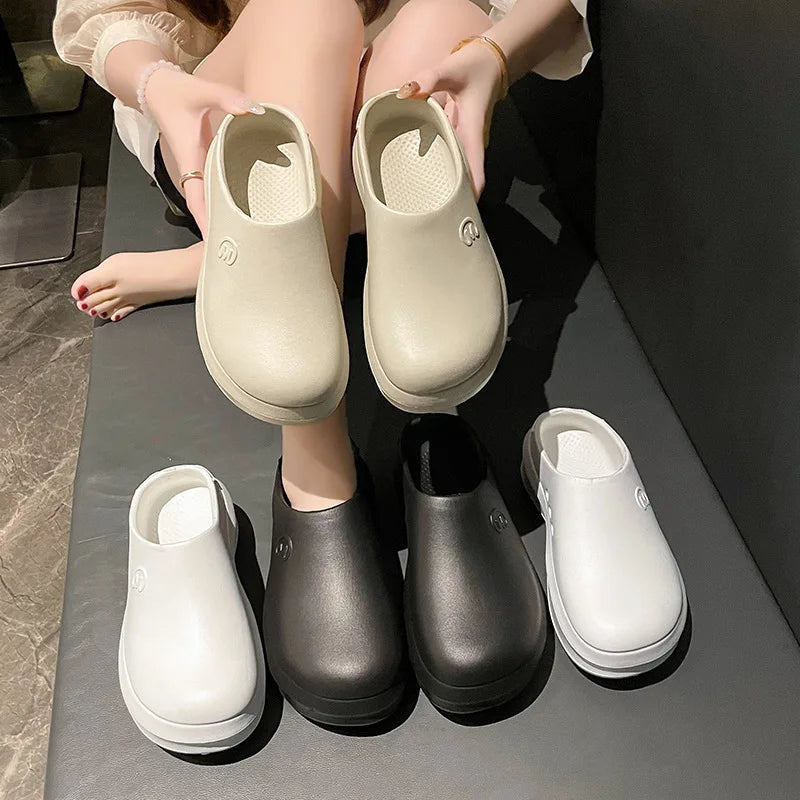 Women Slippers Couples Garden Clog Women Water Proof Chef Shoe Comfortable Sandal Slippers For Pet Workers Outdoor Fishing Shoes