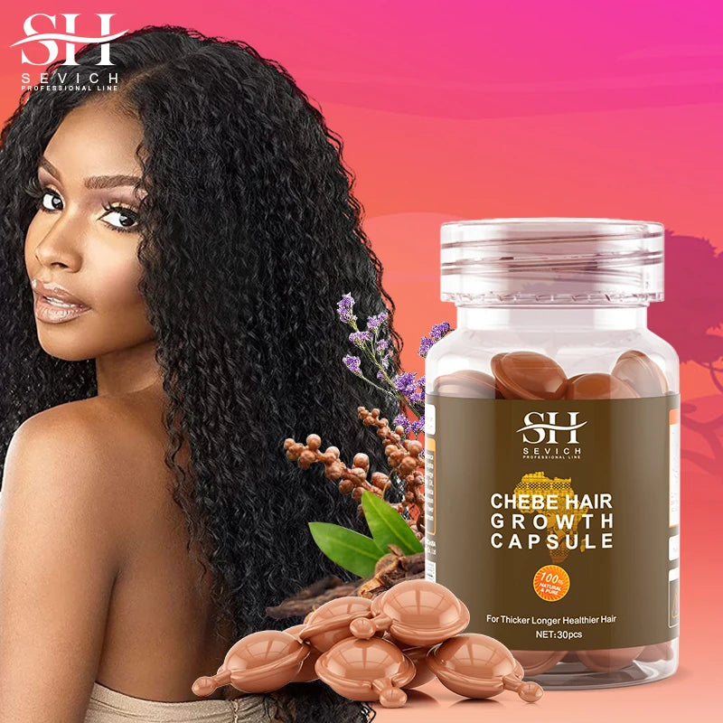 African Chebe Hair Care Capsules Hair Care Essential Oil Anti Preventing Hair Loss Damaged Hair Repair Fast Hair Growth Product