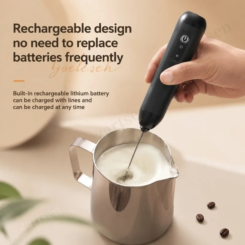 Wireless Milk Foamer Coffee Whisk Mixer Electric Blender Egg Beater Mini Frother Handle Stirrer Cappuccino Maker Cooking Tools