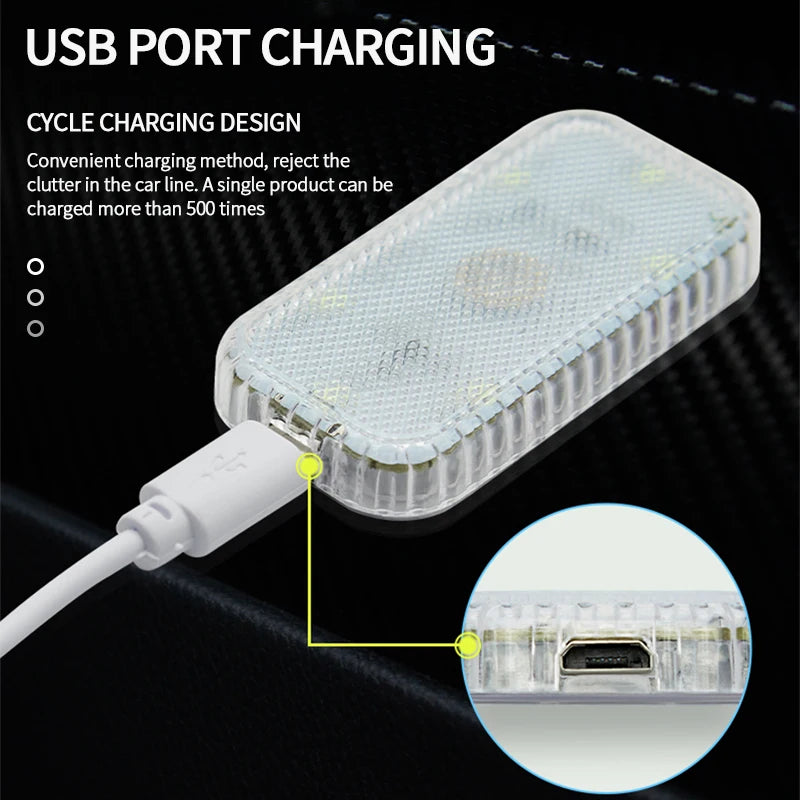BLALION LED Interior Light Lamp Magnetic Wireless Touch Light Auto Roof Ceiling Reading Lamp for Trunk Storage Box USB Charging