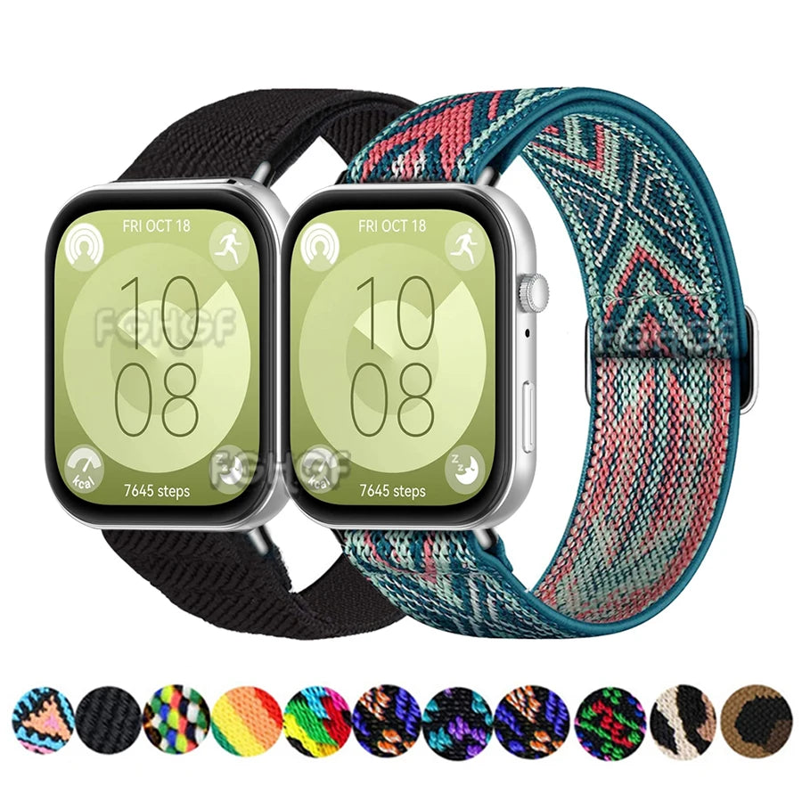 Elastic Nylon Loop Watch Band For Huawei Watch Fit 4 Pro Strap Replacement Wristband For Huawei Fit 3 Bracelet Correa Accessorie