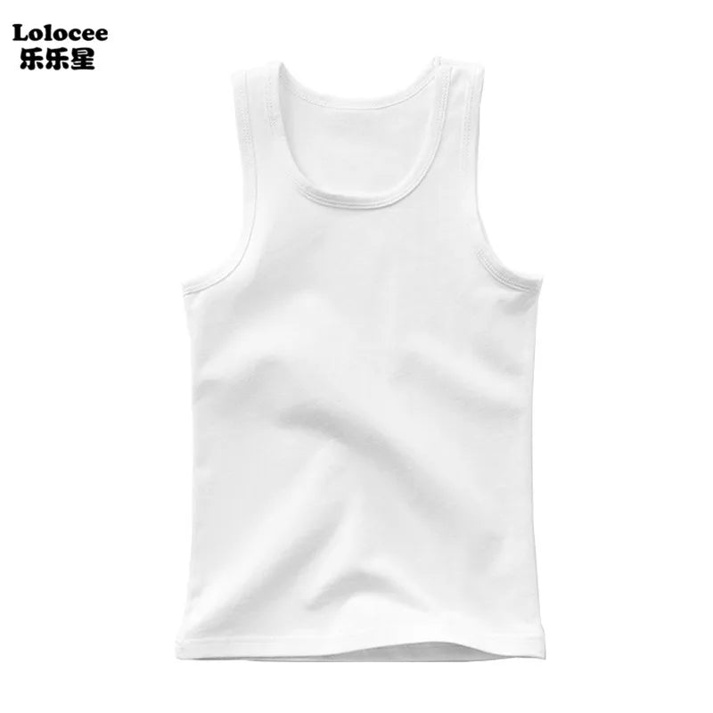 Kids Animal Sea Shark Sleeveless T-shirt 2023 Summer Children Tank Tops Baby Kids Cool Tees 3-14 Years Old