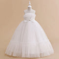 2023 Summer Girls Dress Tulle White Party Bridesmaid Dresses For Children Costume Elegant Kids Girl Wedding Evening Vestidos