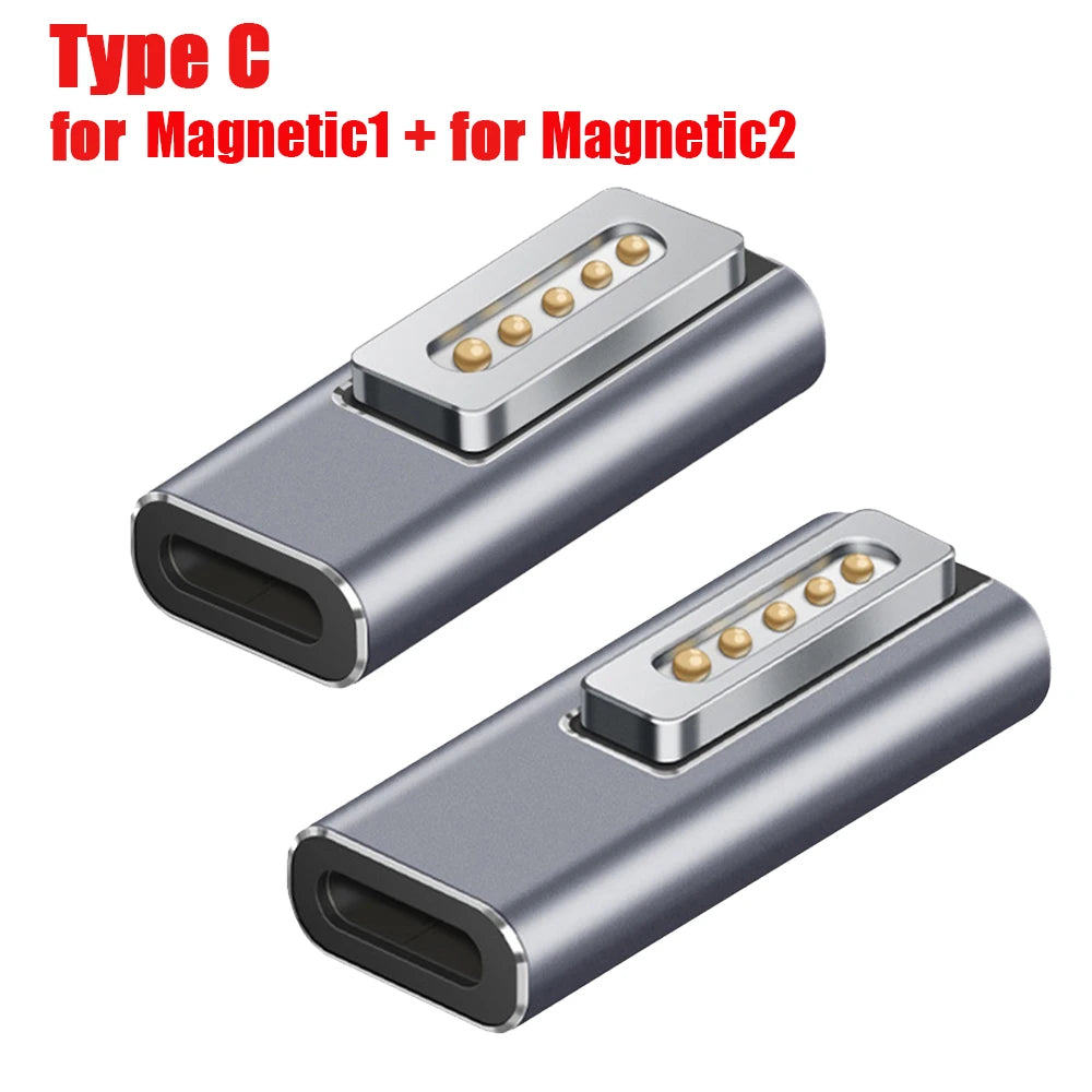 Type C Magnetic USB PD Adapter Connector For Type-C Female to Magnetic 2 USB C Female Magnet Plug Converter for MacBook Air/Pro