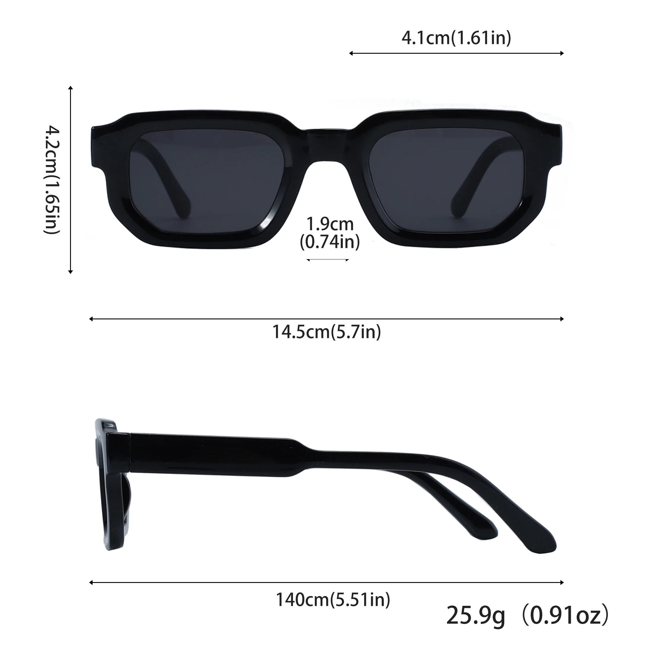 6PCS/Set Women Vintage Rectangle Frame Sunglasses Fashion Retro Sun Glasses Luxury Brand Design Glasses Eyewear Men Goggle
