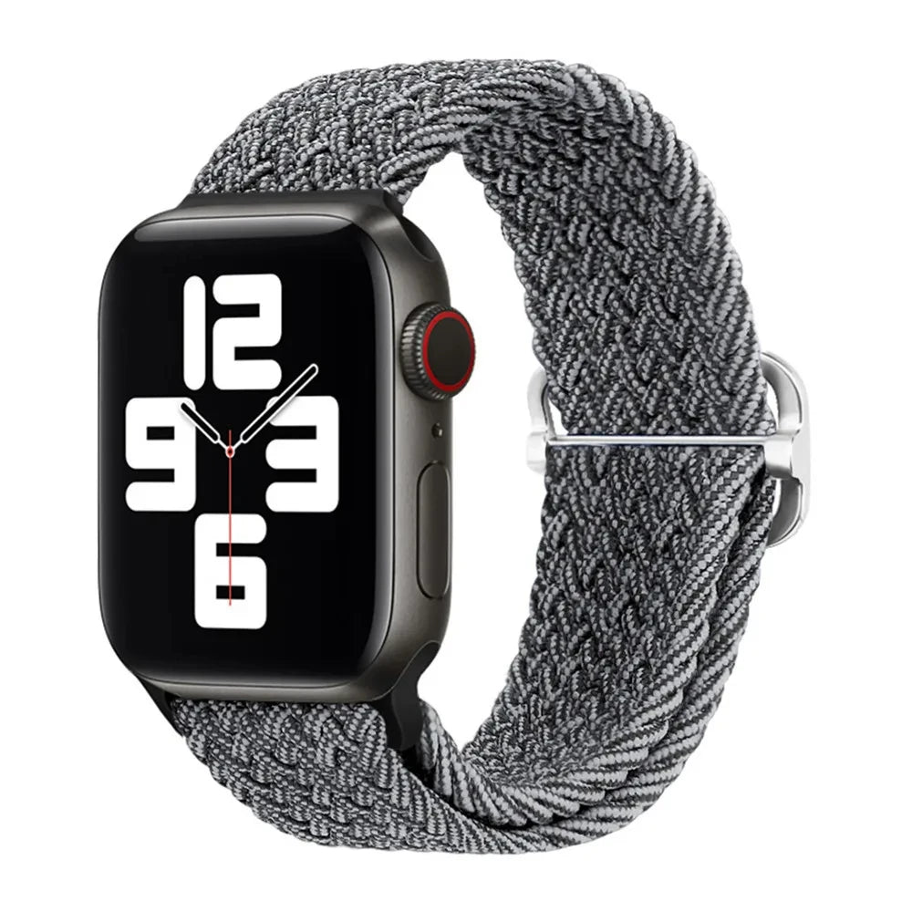 Braided Loop Strap For Apple Watch Ultra Band 49mm 44 45mm 42mm 41mm Nylon Elastic Belt Bracelet iWatch Series 9 8 7 6 5 4 SE 3