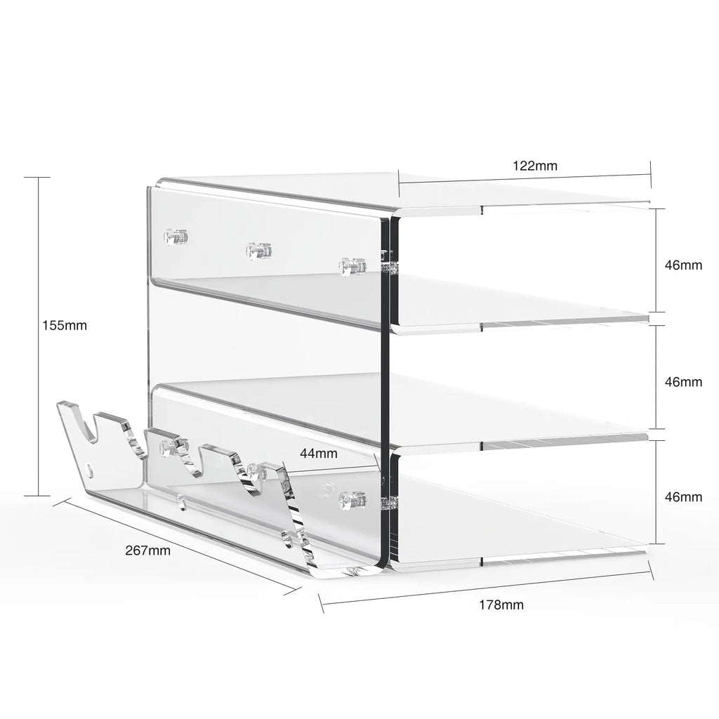 Keyboard Mouse Desktop Organizer Acrylic 3 Tier Stand Frame Shelf Lightweight Keyboard Storage Tool For Study Room Exhibition