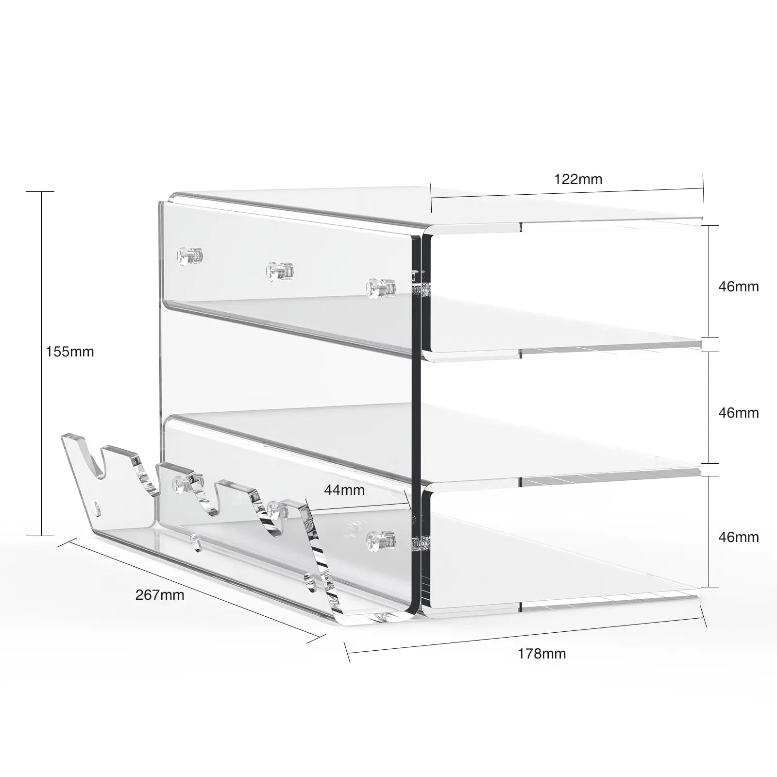 Keyboard Mouse Desktop Organizer Acrylic 3 Tier Stand Frame Shelf Lightweight Keyboard Storage Tool For Study Room Exhibition