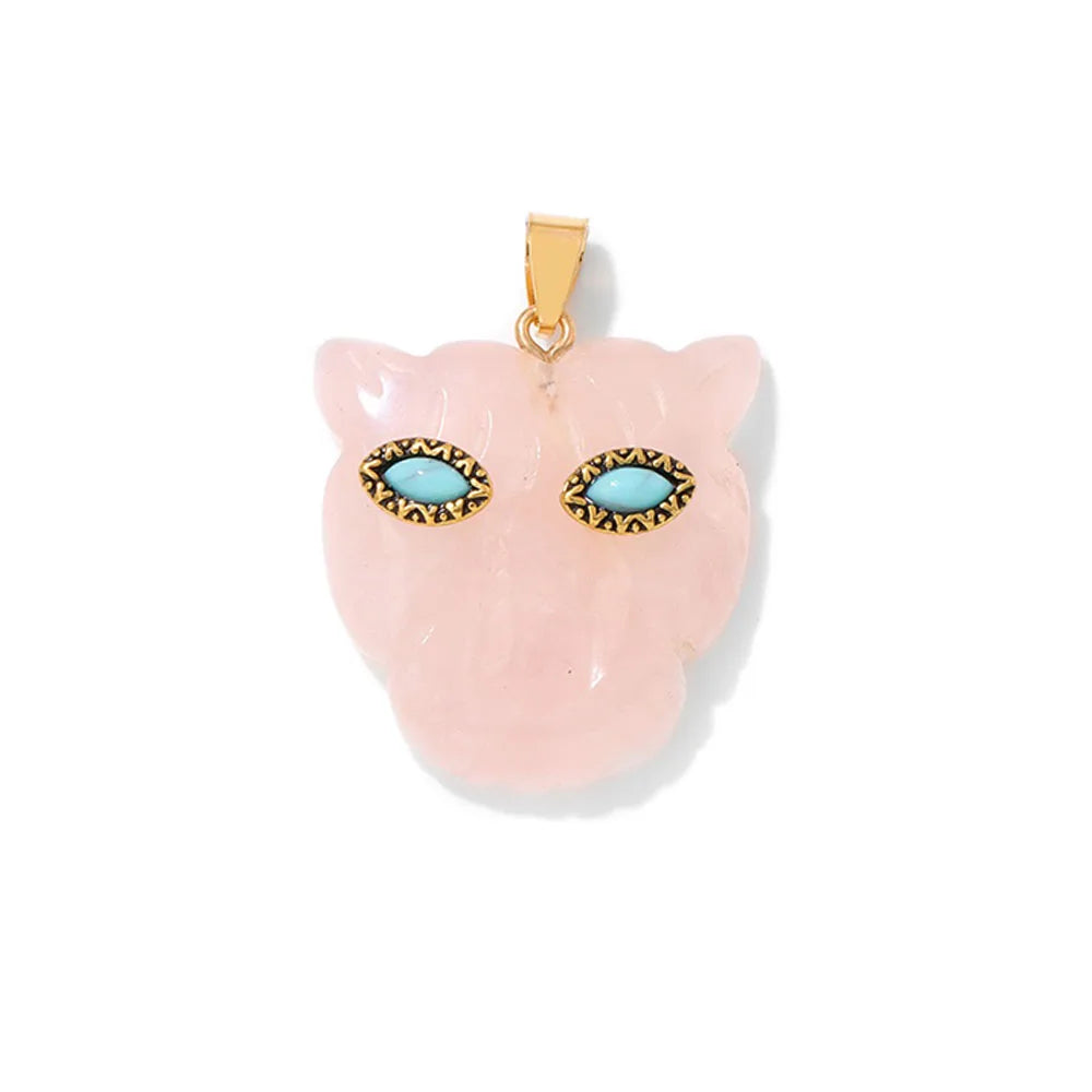 Fatima Hamsa Hand Evil Eye Pendant Lapis Lazuli Amethysts Rose Quart Natural Stone Charm For Making Necklace Bracelet Accessorie
