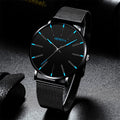 Fashion Ultra Thin Men’s Business Watches Steel Mesh Belt Quartz Wrist Watch for Man Clock Reloj Hombre